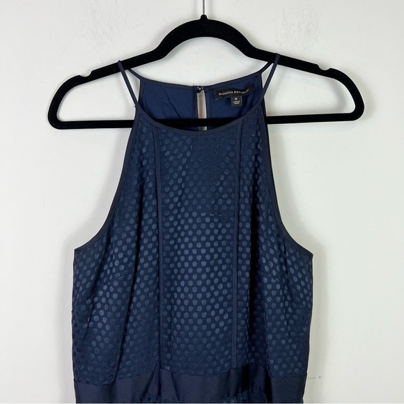 Banana Republic navy a line halter dress fully lined womens size 6 - Picture 2 of 11